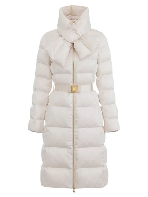JACQUARD SAIL DOWN JACKET WITH REMOVABLE PADDED SCARF ELISABETTA FRANCHI | PI84D56E2DZ9 Milk